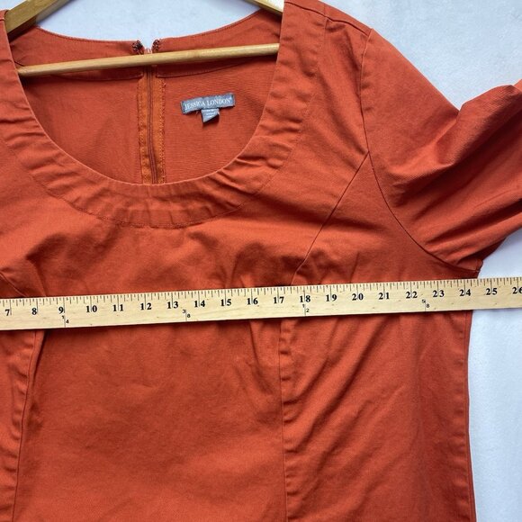 Jessica London Short Sleeve Scoop Neck Tunic Midi Dress Women 22W Rust Back Zip - Picture 4 of 16